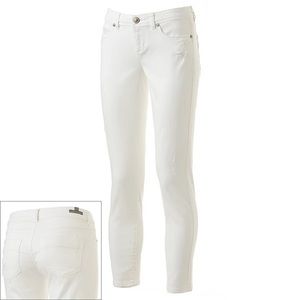 LC by Lauren Conrad White Distressed Skinny Jeans